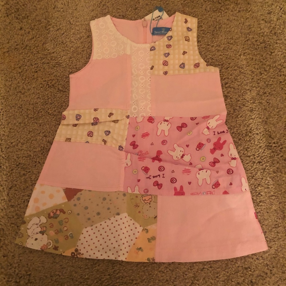 Pink patchwork infant dress Easter 🐣